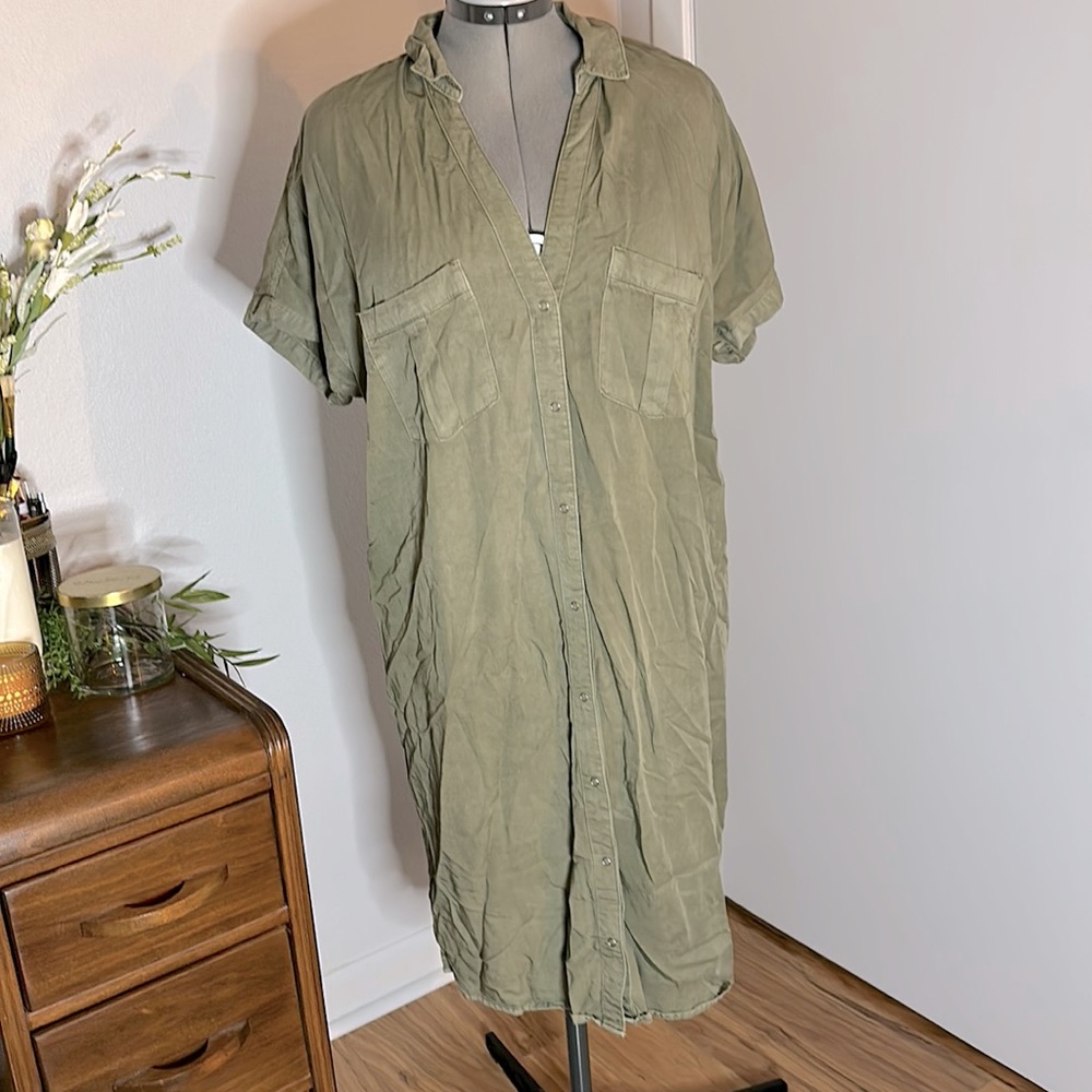 ARMY GREEN SHIRT DRESS